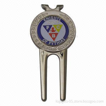 Zinc Alloy Divot Tool Ball Marker with Open Design, Measuring 80 x 36mm